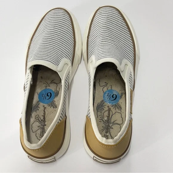 TOMMY BAHAMA Women’s Size 6 1/2 Canvas Striped Slip On Sneakers Shoes - Picture 7 of 10